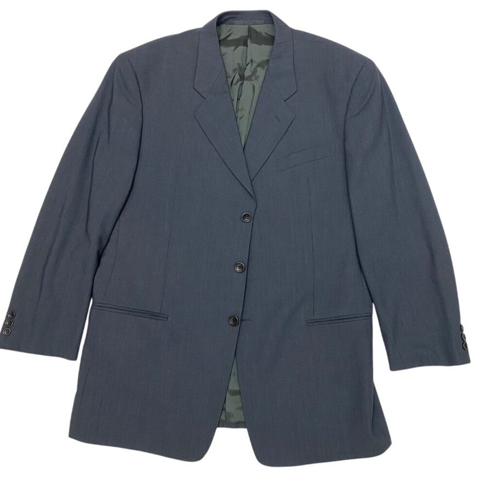 Armani Collezioni Mens 44R Gray Blazer Three Button Suit Jacket Italian Woven